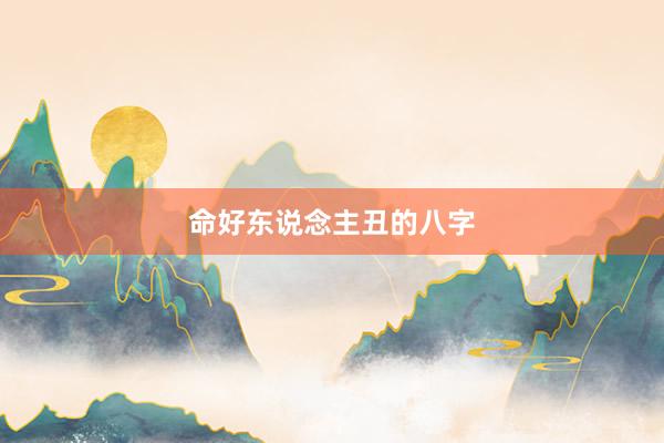 命好东说念主丑的八字